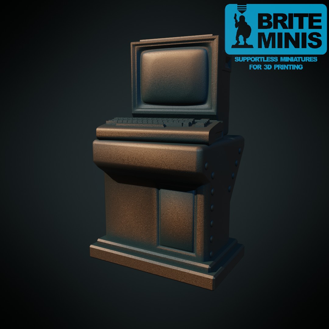 Computer with desk