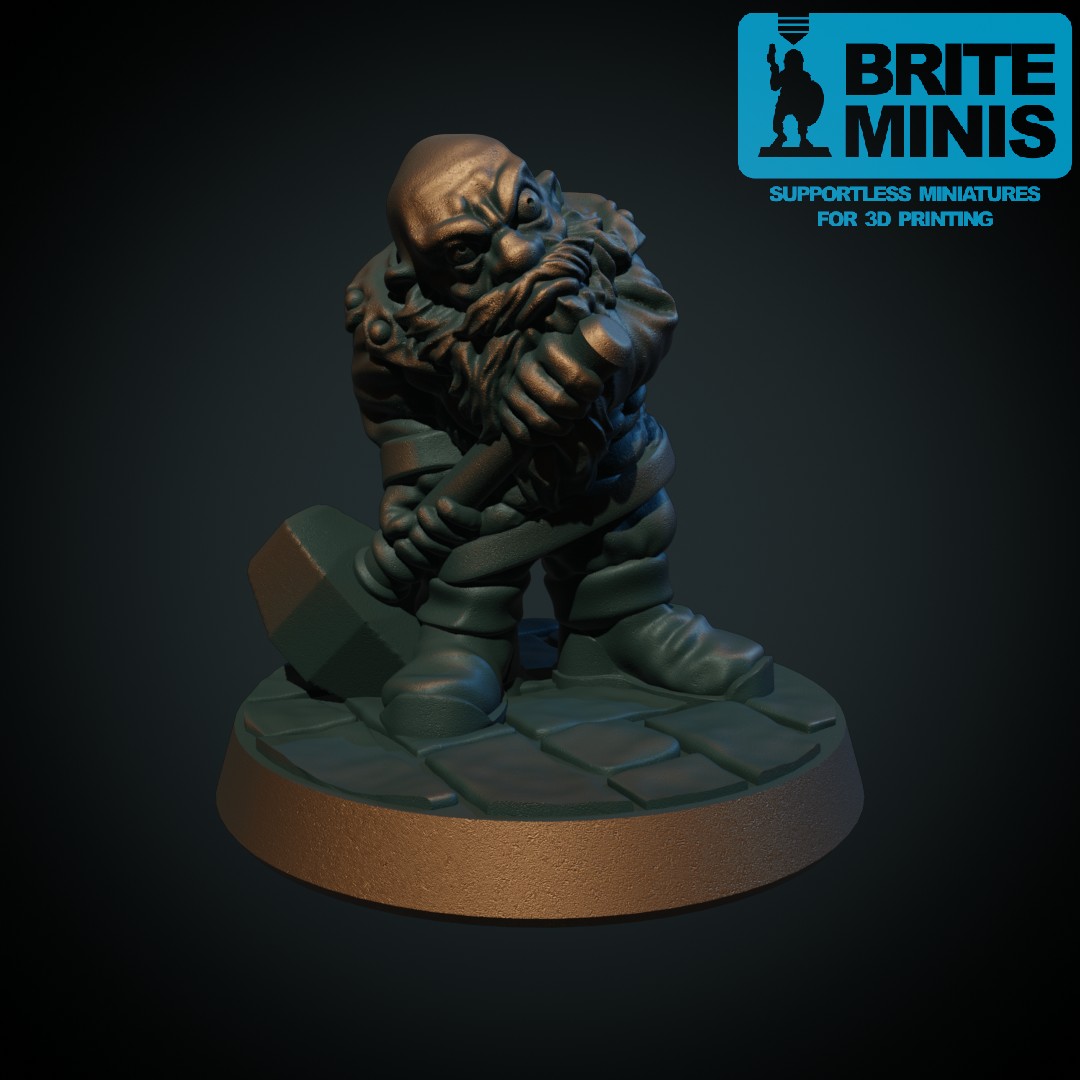 Dark dwarf with hammer