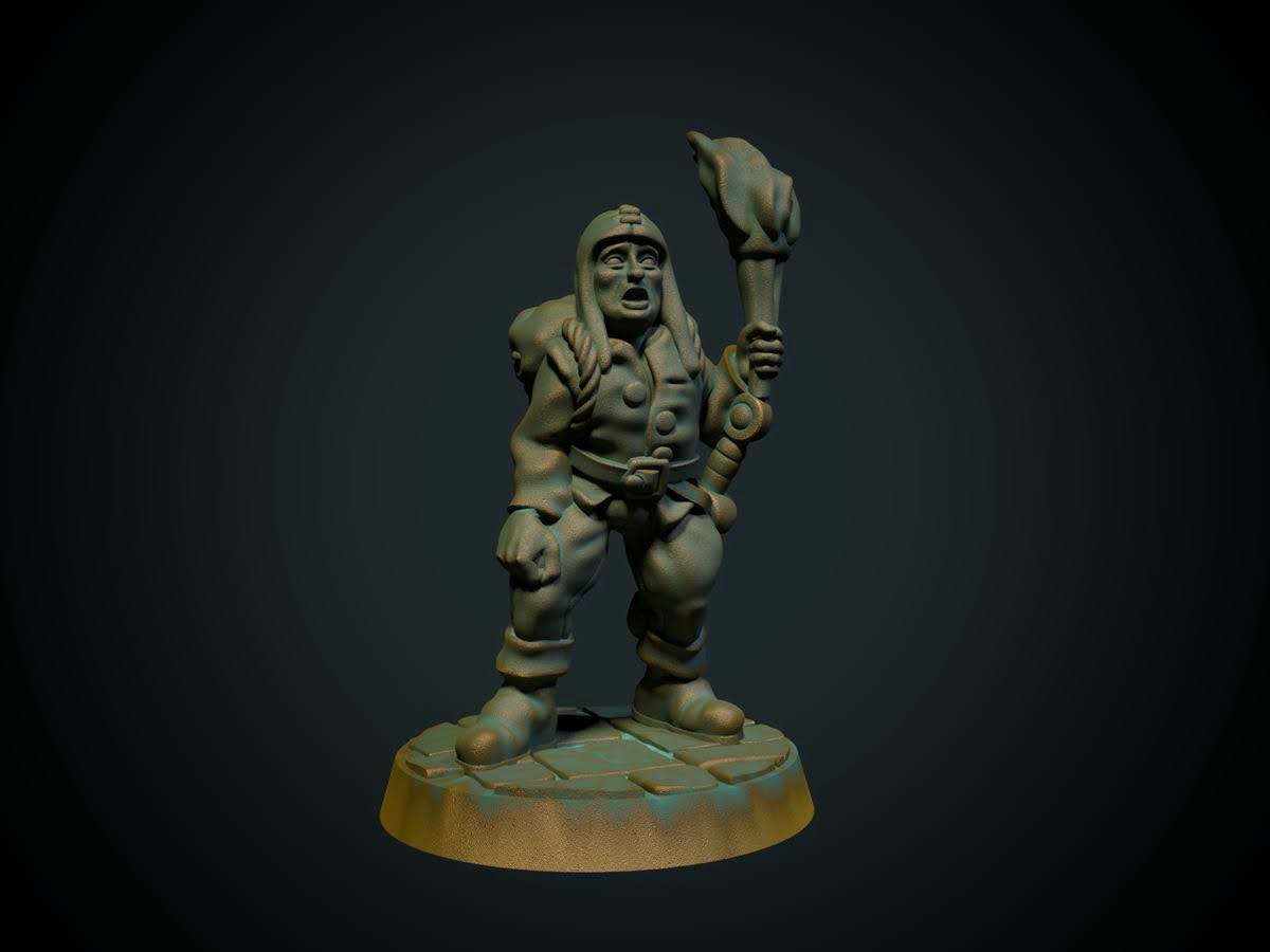 Hireling with torch