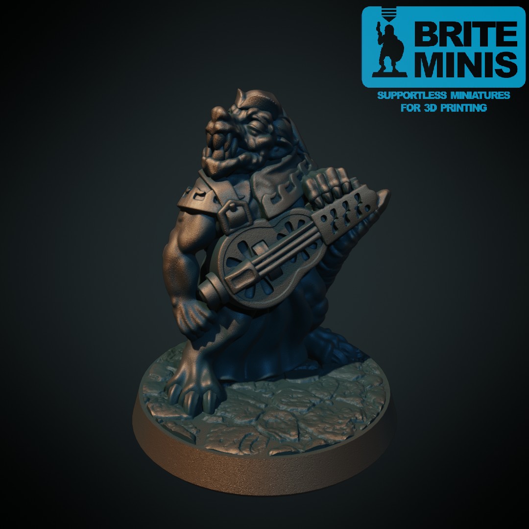 Kobold bard with hurdy-gurdy