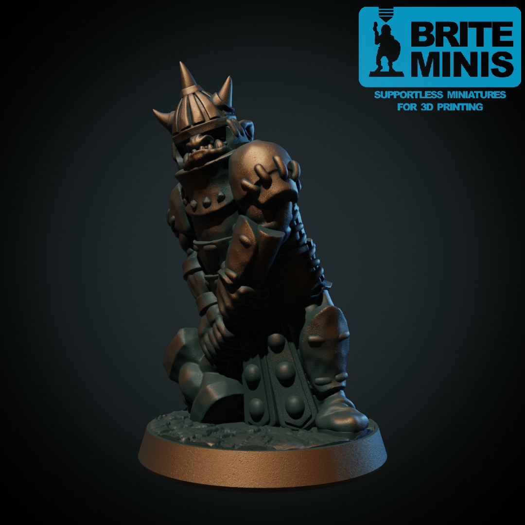Heavy armoured orc with two-handed weapon