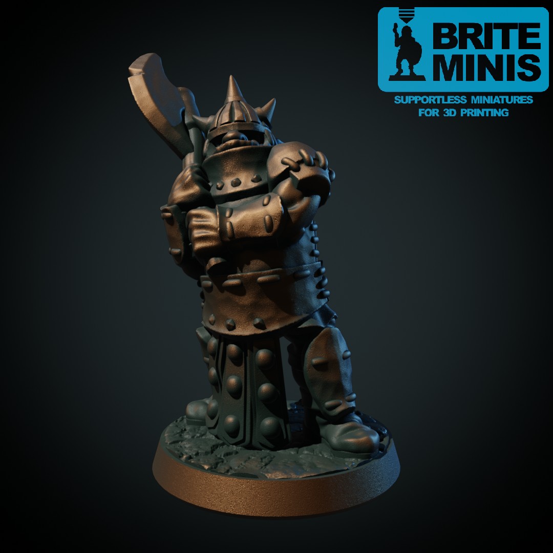 Heavy armoured orc with two-handed weapon