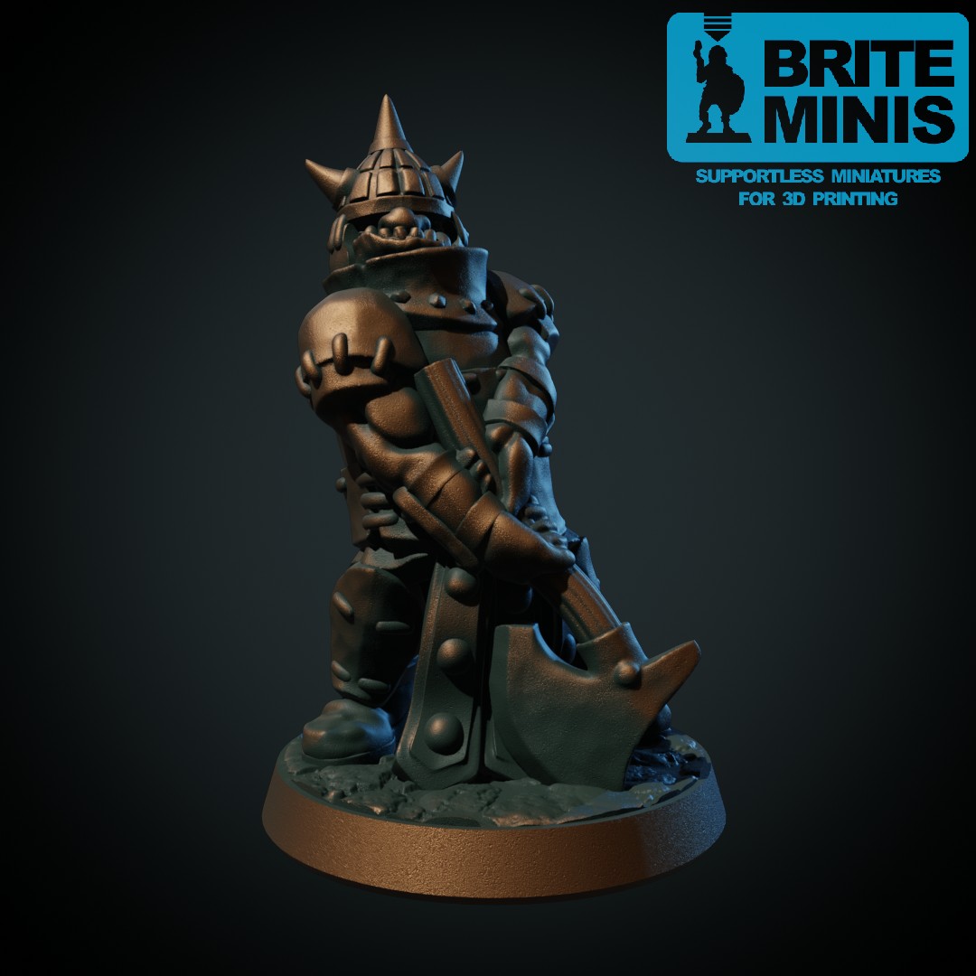 Heavy armoured orc with two-handed weapon