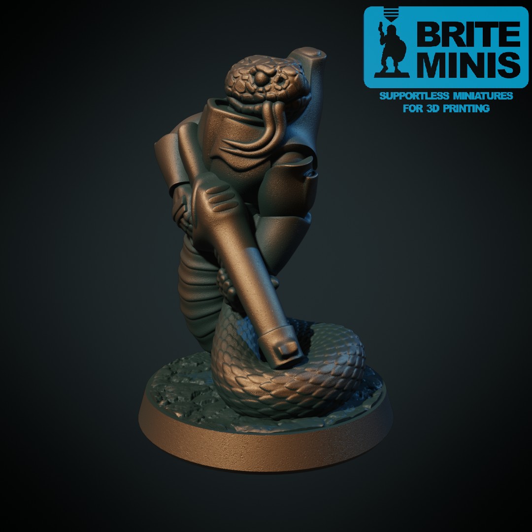 Space Reptilian with rifle