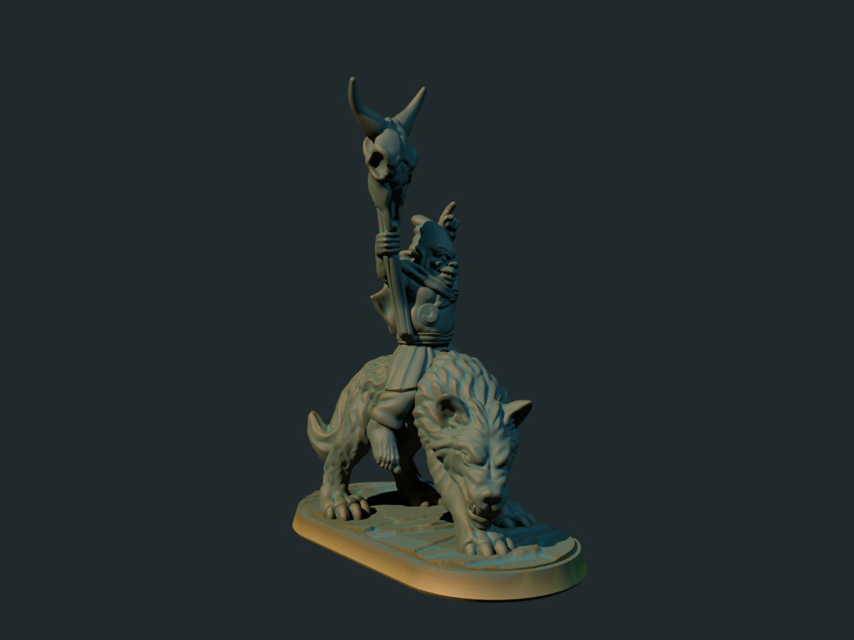 Mounted goblin warlock
