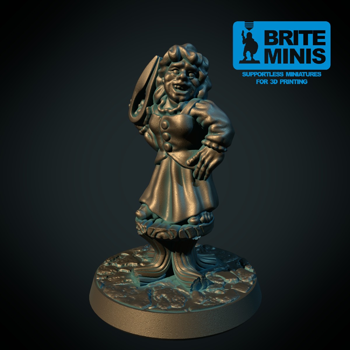 Halfling barber on a stool