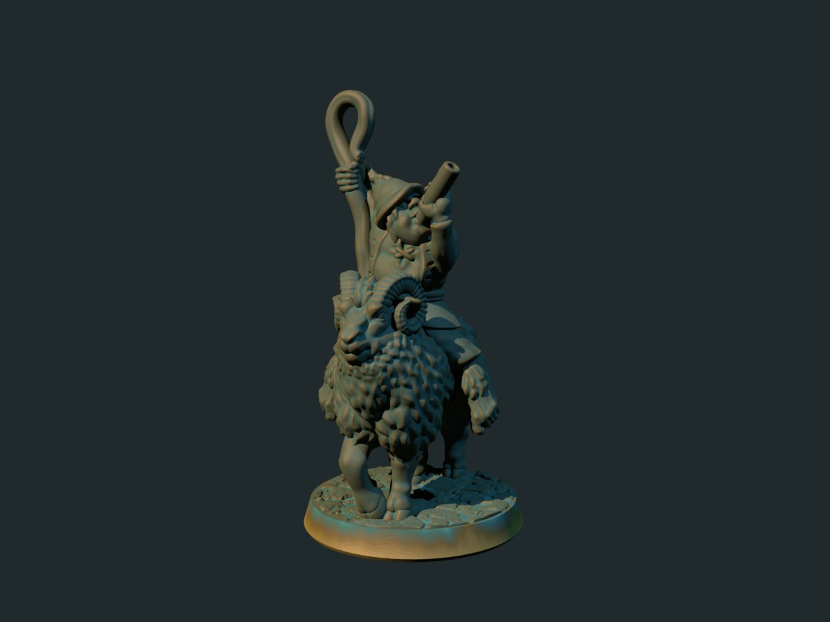 Mounted halfling shepherd