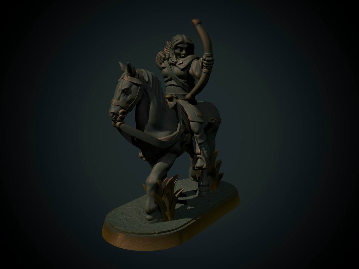Mounted female elf archer
