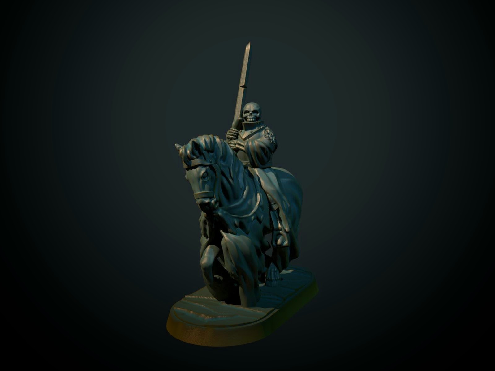 Mounted skeleton with sword