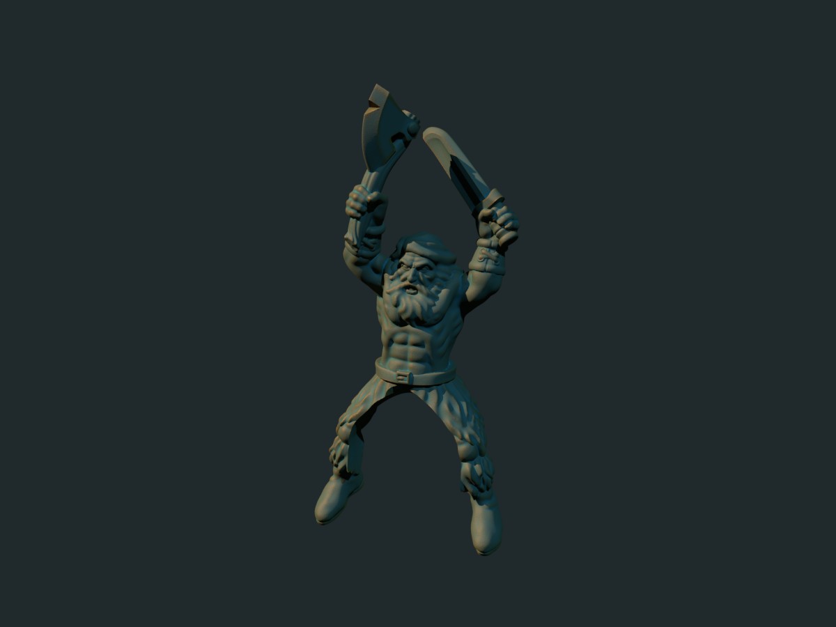 Barbarian dual wield mounted