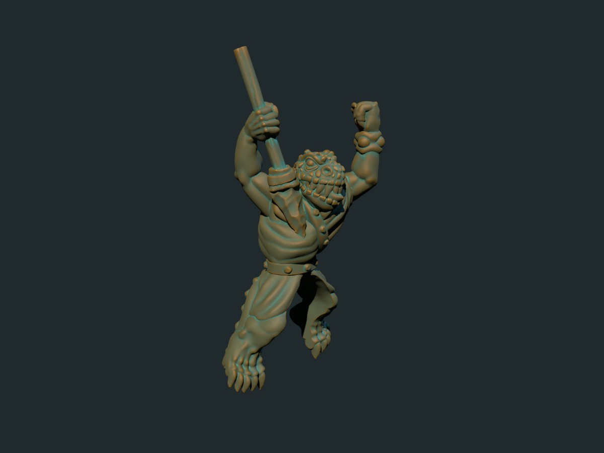Lizardman with javelin mounted